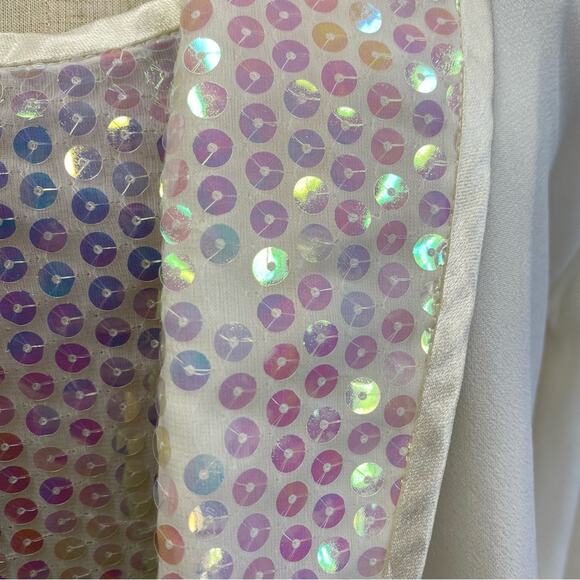 Vintage 90s JR Nites crepe evening/formal sequin romper/blazer set small-medium - Picture 3 of 14